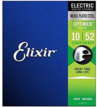 Elixir Strings 19077 Electric Guitar With Optiweb Coating, Light/Heavy (.010-.052)