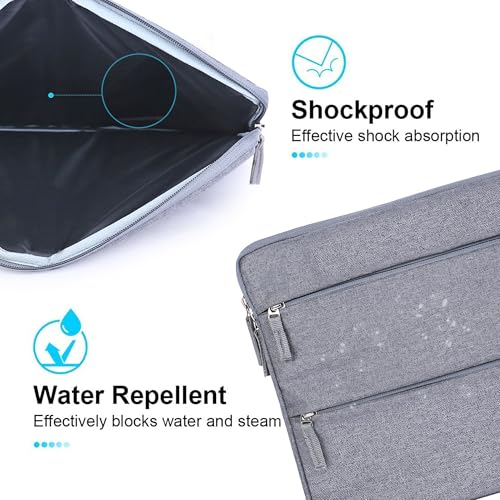 Image of 360 Protective 14 Inch Laptop Sleeve Case for All 13-14 Inch Laptops with 2 Front Pockets & Carry Handle | Compatible with HP, DELL, Asus, MacBook Devices | Water-Resistant | Grey