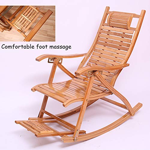 Cadeira de balanço de bambu espreguiçadeira ajustável reclináveis à prova d'água cadeiras dobráveis