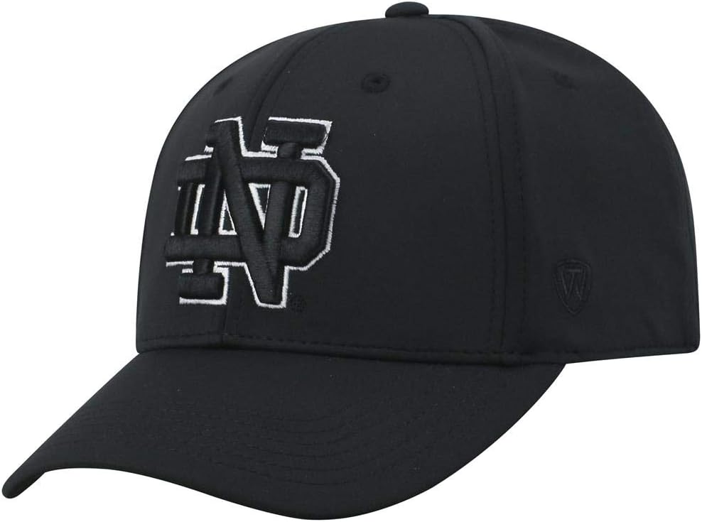 Top of the World Notre Dame Fighting Irish Men's Black Hat Tension 1Fit Black Cap