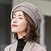 Women Retro Houndstooth Beret Hat Newsboy Caps Fashion Winter Knitted Wool French Style Painter Hats (Khaki)