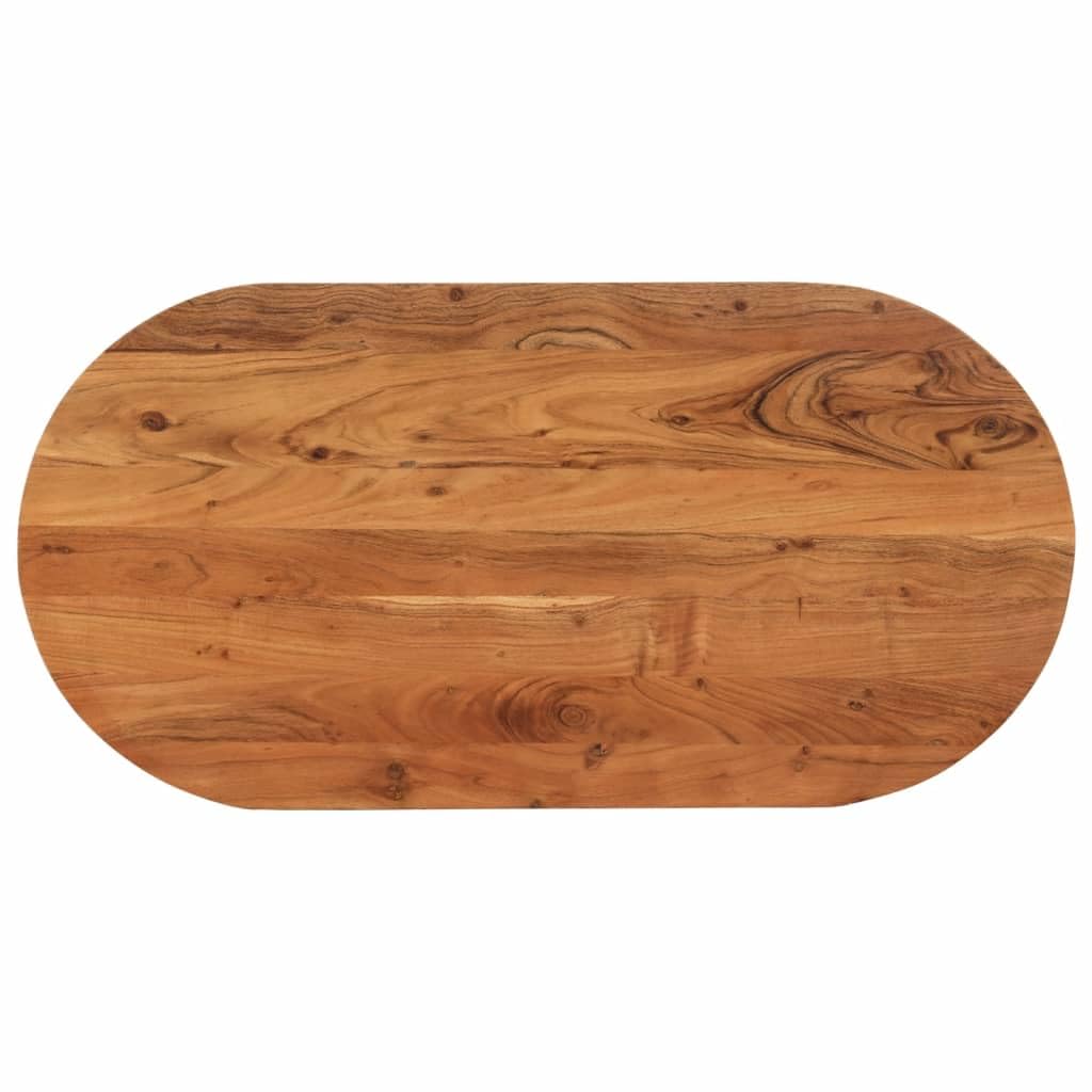 vidaXL Piano Tavolo 80x40x2,5cm Ovale in Legno Massello di Acacia, Piano per Tavolo in Legno, Piano sostitutivo, Piano di Sostituzione