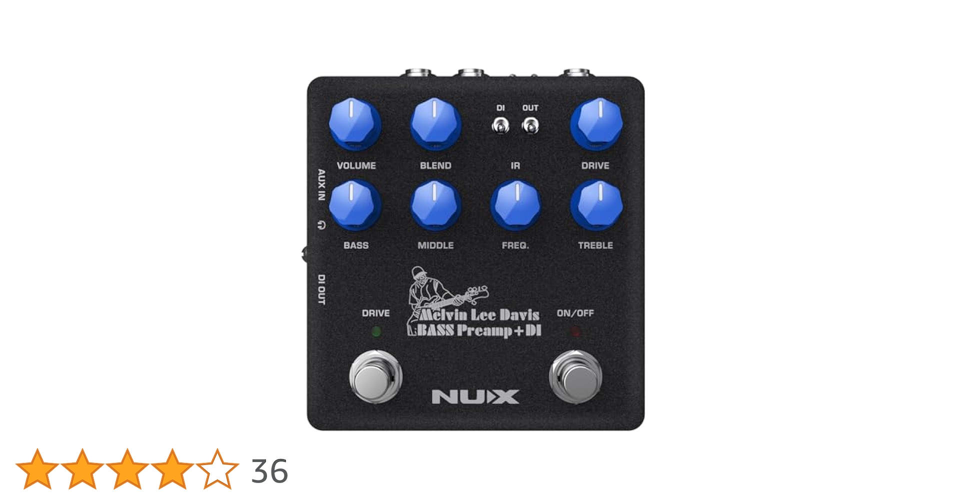 ベース NUX Melvin Lee Davis Bass Preamp&DI NUX Melvin Lee Davis NBP-5 Dual Switch Bass Pedal Bass