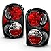 AmeriLite Black Replacement Brake Tail Lights Set For 02-07 Jeep Liberty SUV - Passenger (Right) and Driver (Left) Side