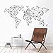 Rgzqrq Stickers muraux décoratifs en Vinyle, Carte du Monde, décoration Bureau à Domicile, Salon, Figures géométriques, Stickers muraux 153x80cm