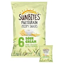 Sunbites Sour Cream & Pepper Multigrain Snacks 25g x - 6 per pack 0.33lbs