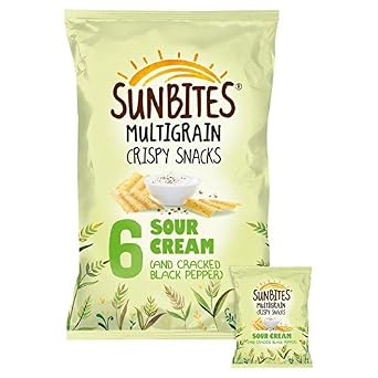 Sunbites Sour Cream & Pepper Multigrain Snacks 25g x - 6 per pack 0.33lbs