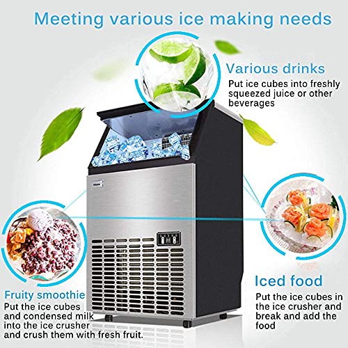 Ice Cube Maker Kommerzielle Eismaschine, 50 kg EIS pro 24 Stunden, einstellbare Dicke, 36 Würfel pro 15 min, ideal für… – Bild 3