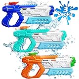 Pistola de agua para niños y adultos - 4 unidades de pistola de agua de gran alcance Super pistola de agua Soaker pistola de pulverización de agua de verano piscina piscina playa batalla de agua