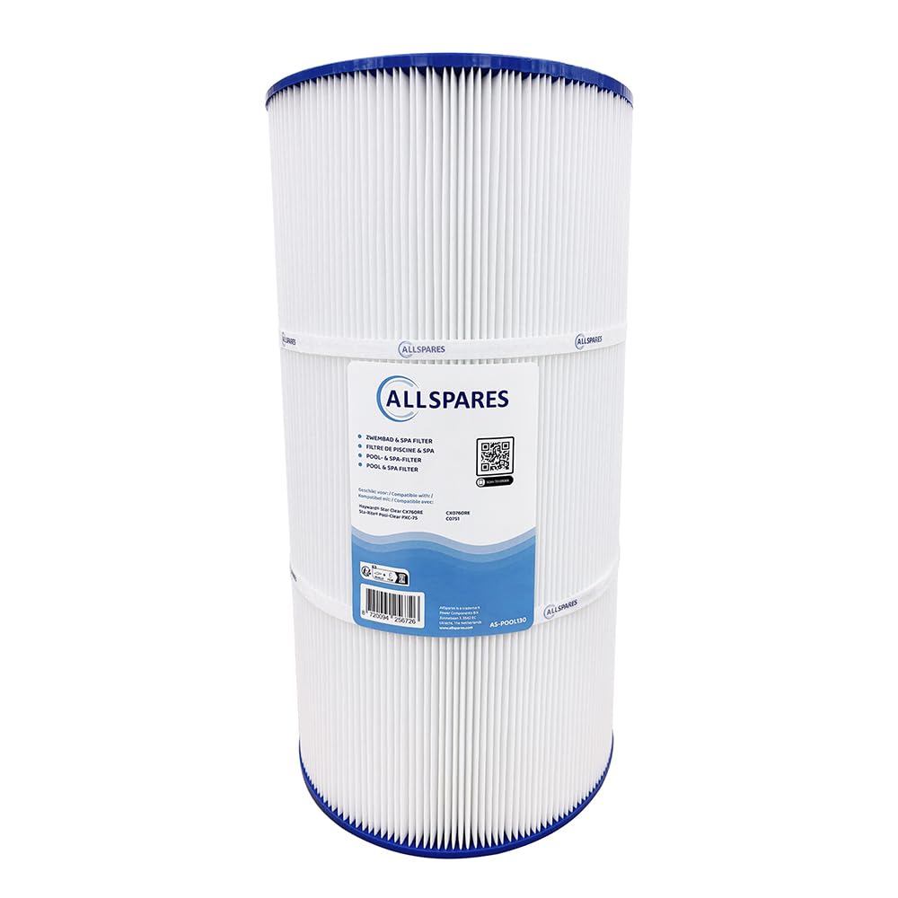 AllSpares Cartucho de filtro de piscina de repuesto para Hayward StarClear CX760RE | CX0760RE | C751 | C0751 | Ø227 x 441 mm | Apertura 102 mm