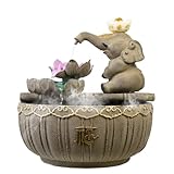 卓上の噴水 象の彫刻デスクトップ噴水屋内水システム風景循環水装飾デスクトップ造園 デスクトップ噴水(Brown)