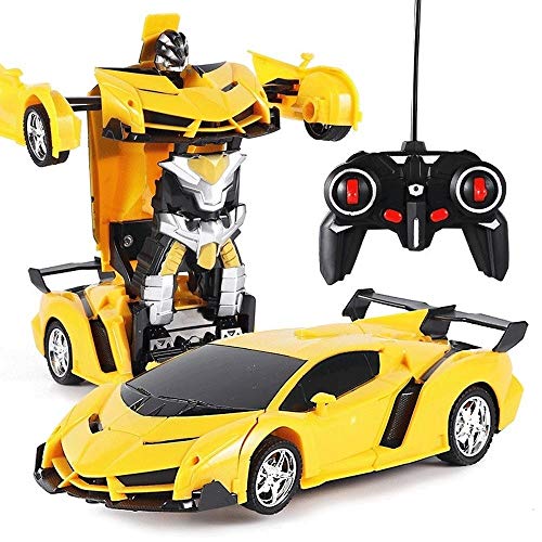 Review Woote 360° Rotation Drift RC Car 1/18 One-Button Remote Control Deformation Vehicle Robot El...