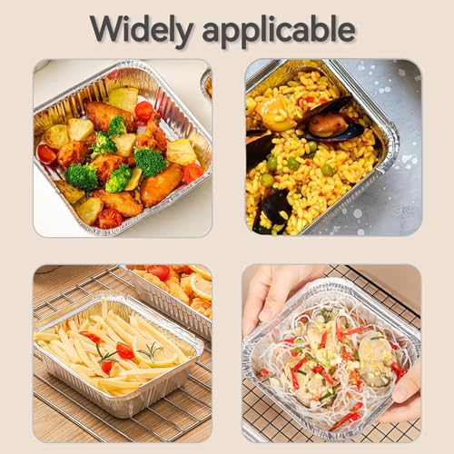 Zephyra 20 Stück Aluschalen Grill, Alu Grillschalen, Alu Tropfschalen, Grillschalen Aluminium, Einwegschale, Tropfschale für Backen, Grillen, Braten, Kochen, Kuchen, Obst, 15 * 12,5 * 4,8CM/450ML