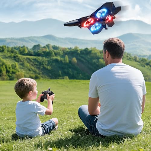 Image of NIPLOOOW Foam Remote Control Airplanes Rc Planes for Kids Adults 4-8, Remote Control Planes Fighter Jet with Light, 360 Flip Fighter Jet Toy, Gravity Sensing, Stunt Roll, Gifts for 6 7 8 10 12 13 14