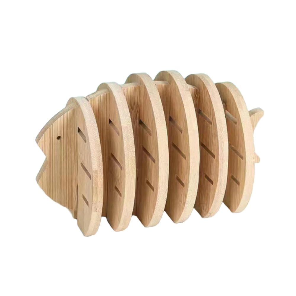 Dessous de verre poisson en bois pour protéger le bureau et les tables de salon
