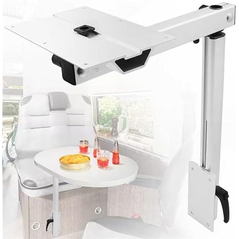 Virego Removable Table Leg RV Accessories, 360 Degree Rotation Aluminum Alloy Laptop Table Leg, Height Adjustable Table Leg Bracket for RV Caravan Motorhome Yachts, Easy to Install Cover