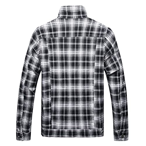 Image of Mens Denim Jacket Ripped Slim Jean Jacket Coat for Men