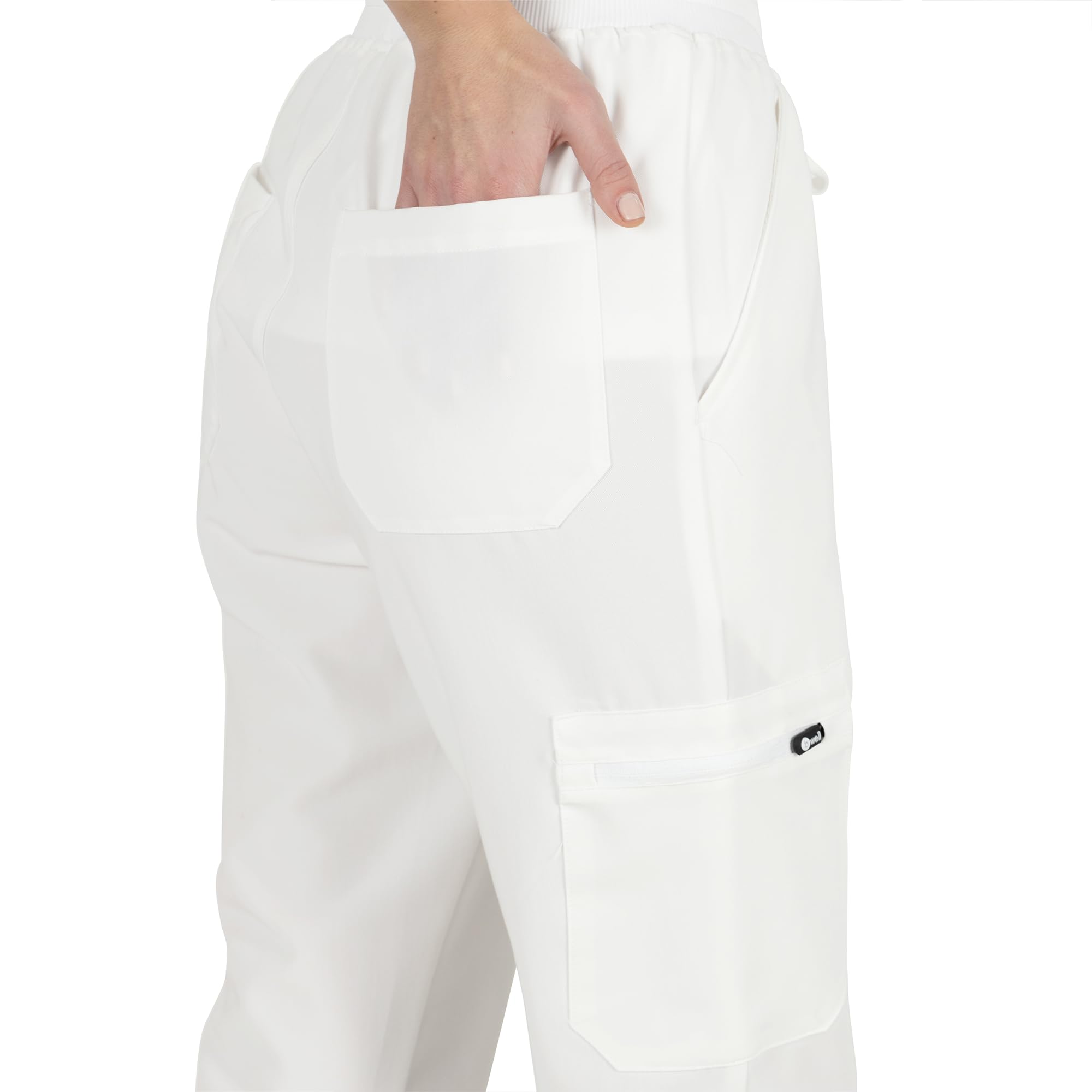 B-well Mauri Medizinische Schlupfhose Half-Jogger 7 Taschen mit elastischem Bund und Gesäßtaschen Krankenhaus Uniformhose mit Elasthan