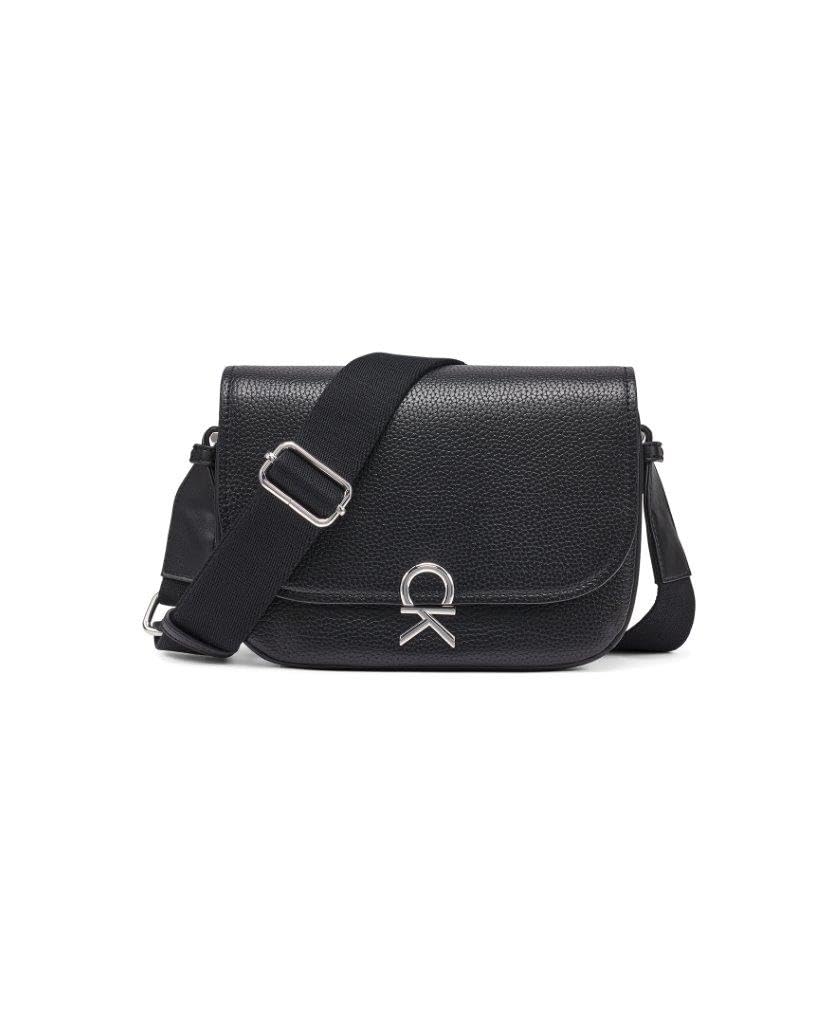 

                                                    Calvin Klein Evee Flap Crossbody, Black/Silver, On
