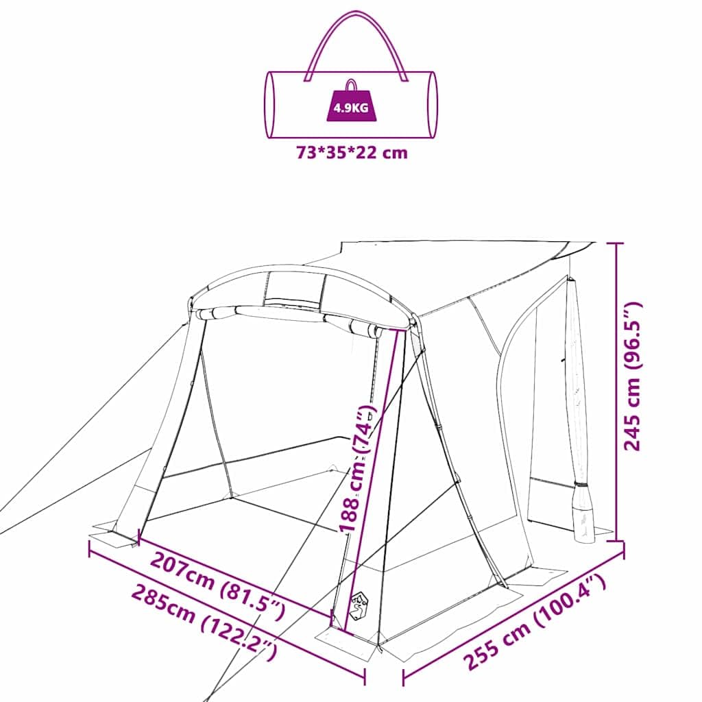 vidaXL Tenda per portellone posterioreTenda da EsternoRiparo da campeggio