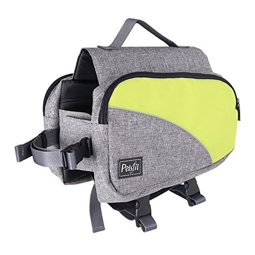 Petsfit Dog Pack Hound Travel Camping Hiking Backpack Saddle Bag Rucksack for Medium & Large Dog