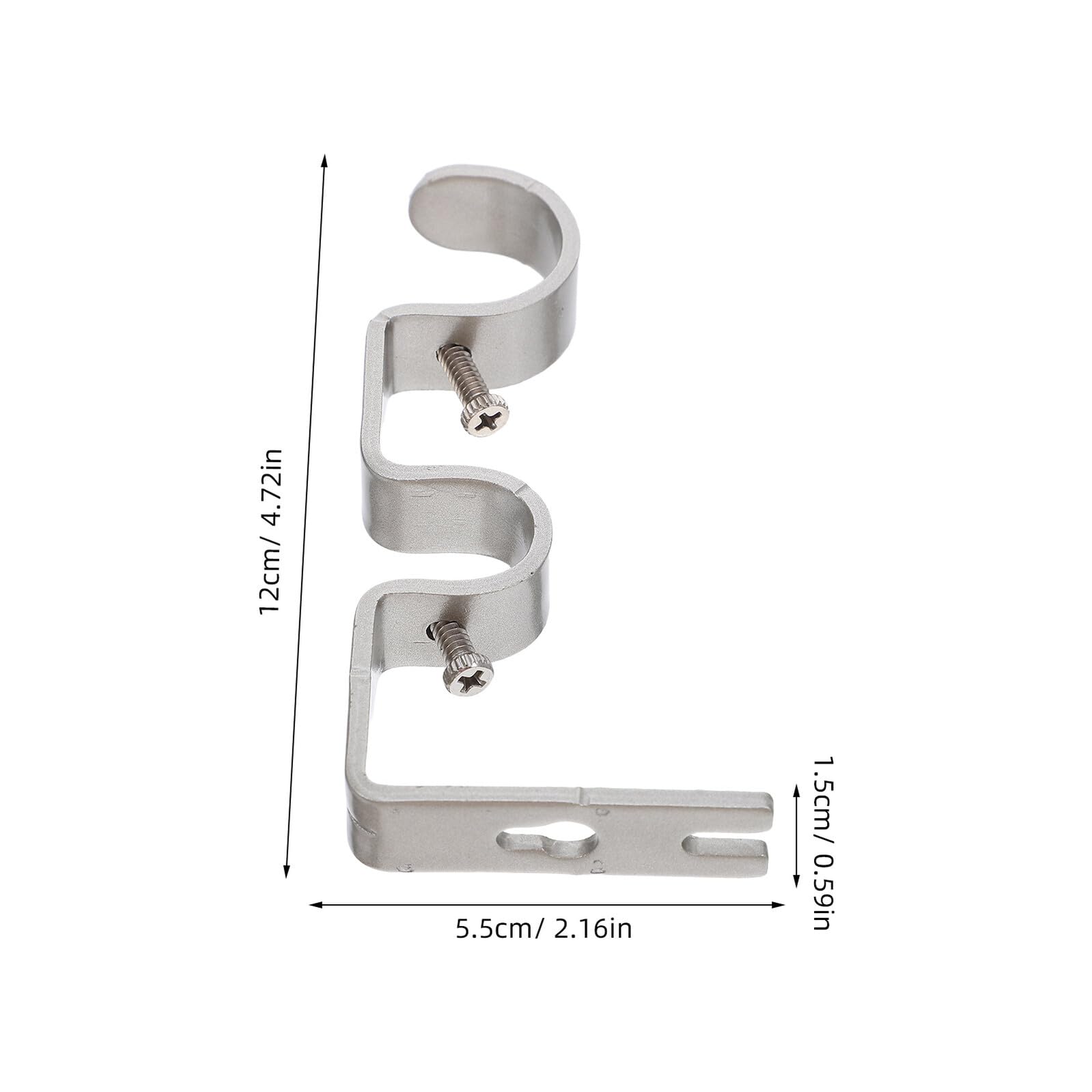 6pièces Support Double pour Tringle à Rideaux Support Central avec Crochets de Suspension Fixations Murales Standard Design Discret