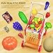 Kids Shopping Cart Trolley Play Set with Pretend Food and Accessories，Toy Shopping Cart Trolley for Kids Baby with Play Foods, Grocery Shopping Cart Playing Pretend Games (red)