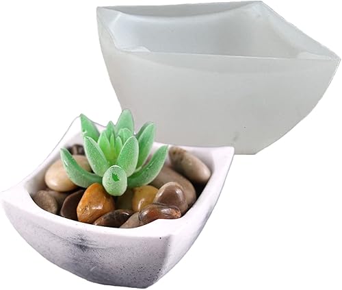 Molde de silicona cuadrado para macetas de hormigón, maceta suculenta, florero, cactus, resina epoxi, yeso, cemento, arcilla, molde