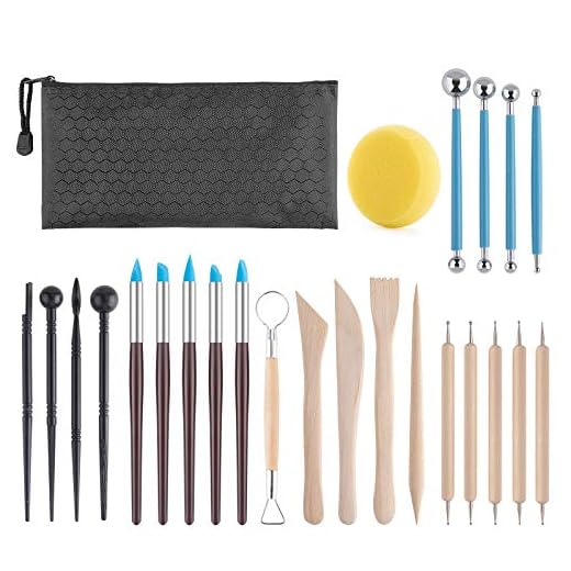 Clay Tools Kit, 25 PCS Polymer Clay Tools, Ceramics Clay Sculpting Tools Kits, Air Dry Clay Tool Set for Adults, Kids, Pottery Craft, Baking, Carving, Drawing, Dotting, Molding, Modeling, Shaping