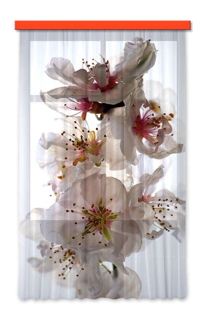 Gardine/Vorhang FCS L 7506, Blumen, 140 x 245 cm, 1 teil"