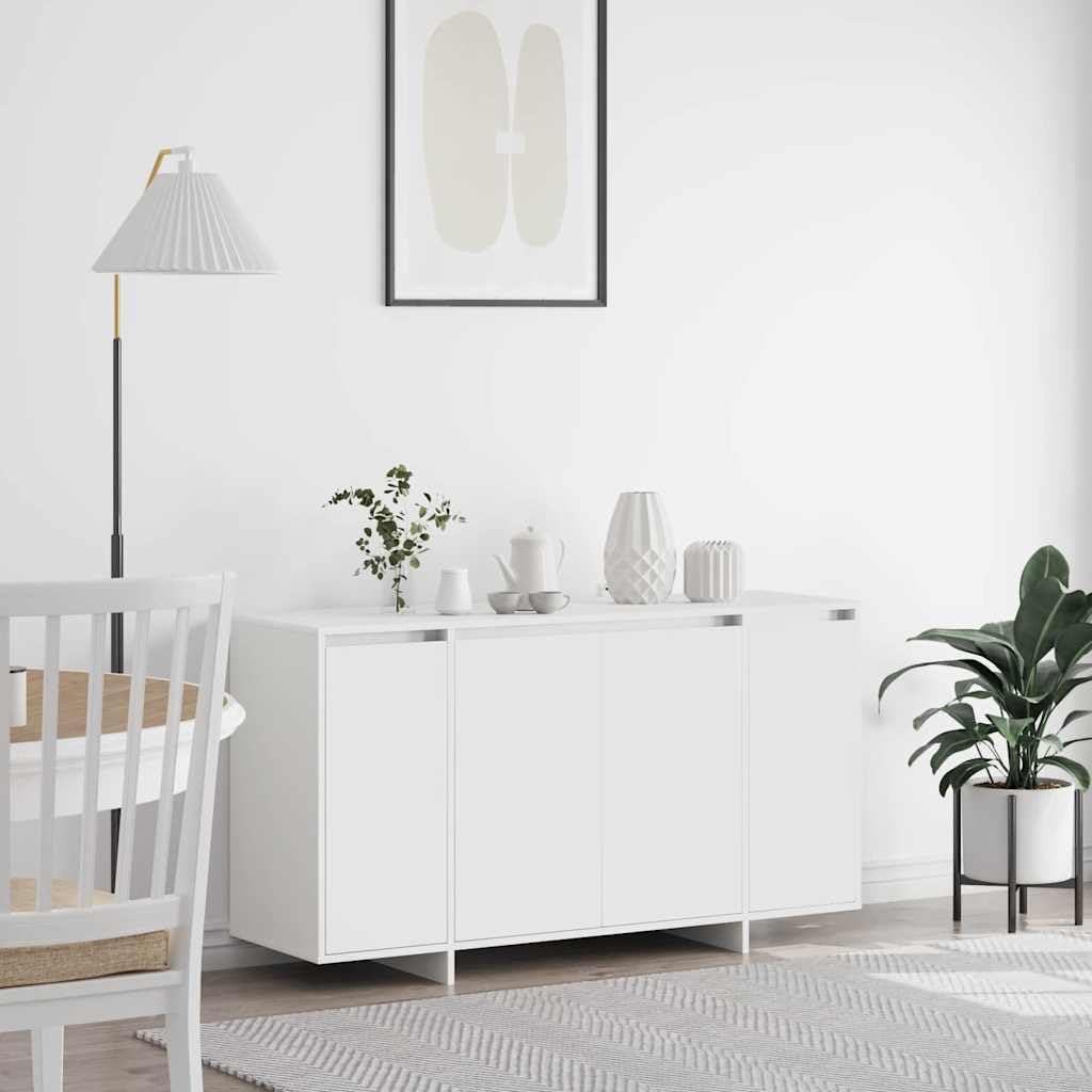 Credenza bianca 135 x 41 x 75 cm moderna con 4 ante