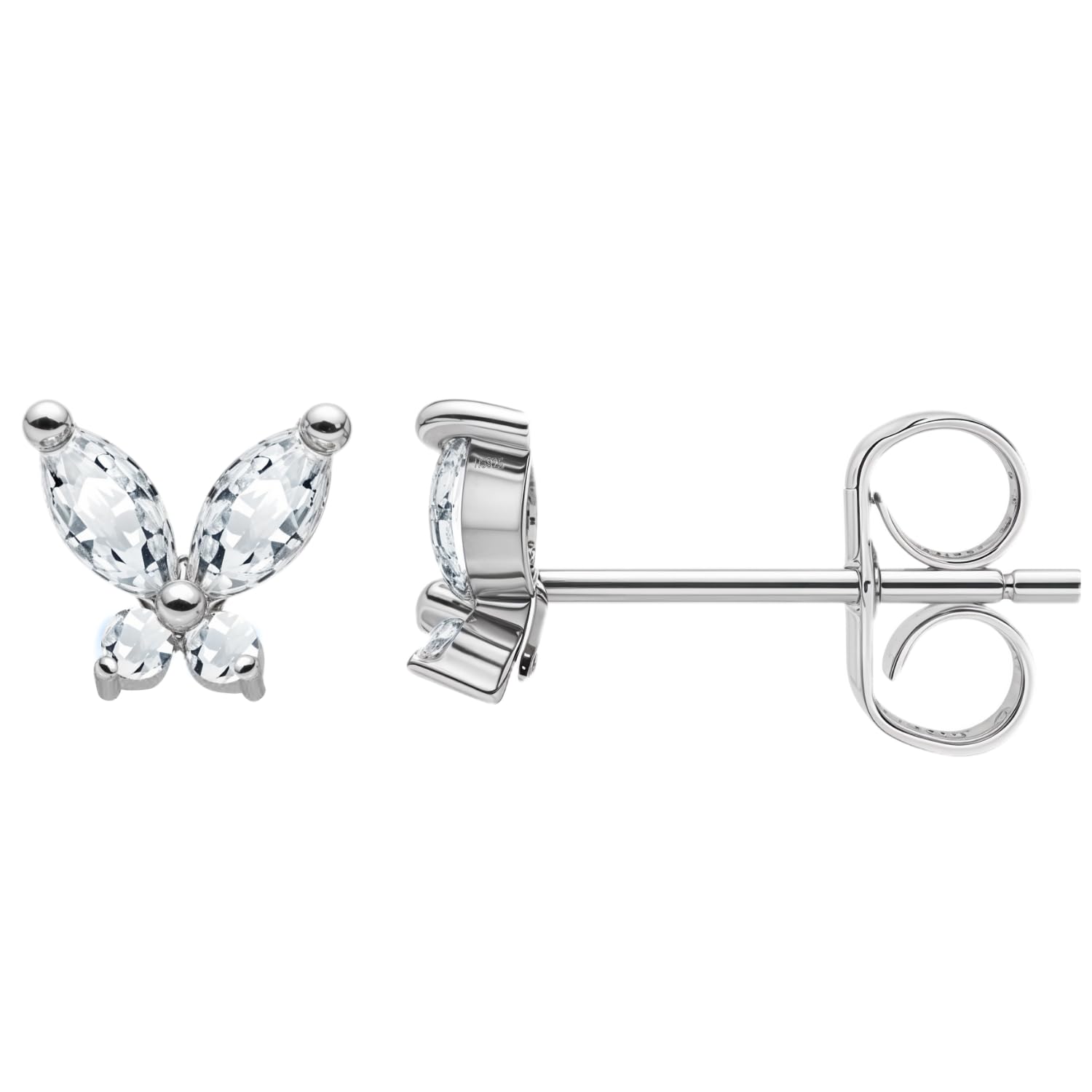 HIGHSPARK 925 Silver Classic Butterfly Solitaire Stud Earrings | 92.5 Sterling Silver and Diamond like Brilliance Sparkling Zirconia | Lovely Gift - Classic Butterfly (B0DFYRYTQT) Amazon Price History, Amazon Price Tracker