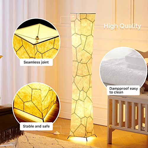 Chiphy Floor Lamp, Dimmable 52" (S) Tall Standing Lamp, 3 Levels Adjustable Brightness Led Bulbs, Column Floor Light, Marble Gradient Fabric Lampshade, Home Decor For Living Room, Bedroom, Kids Room #TOP6