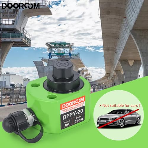 Image of 20T 1.2 inch Stroke Hydraulic Cylinder Portable Low Profile Jack Sets Multi-Acting Porta Power Ram Jack Kits Lifting Cylinder