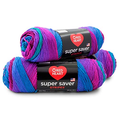 Image of RED HEART Super Saver 3-Pack yarn, POLO STRIPE 3 Pack