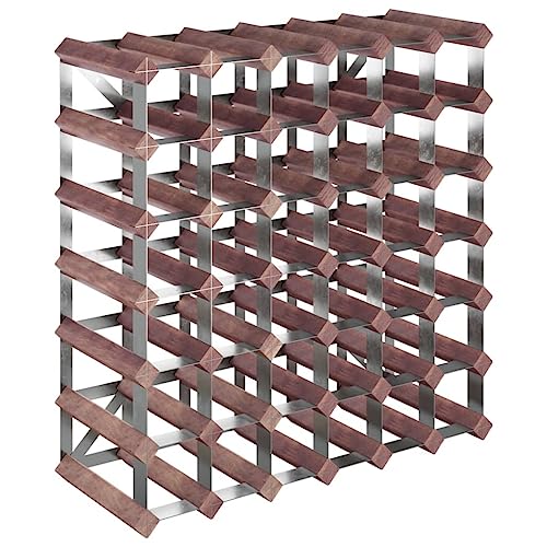 Soporte para botellas de vino de madera sólida, 42 botellas miniatura 2