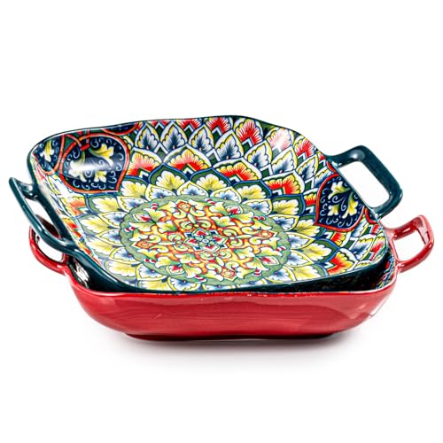 Besmeety Pastateller mit Griff 2 er Set, 18cm Porzellan Suppenteller,...