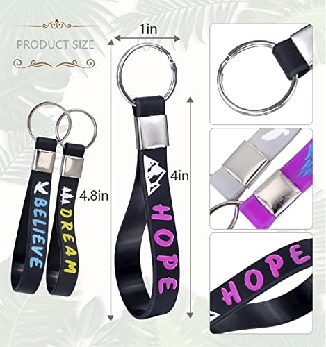 (12-Pack) Motivational Keychains with Inspirational Quotes for Party Favors Adults Men Women Athletes Coworkers Colleagues - Dream, Believe, Hope, Create