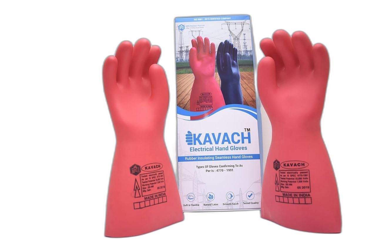 HAND CARE Heavy Duty Seamless Electric Shockproof 11 Kva Insulated Hand Rubber Gloves ; Electrical Shockproof 11 Kva Hand Gloves For Protection - Pack Of 1 Pair, Red (B0BL42F6L7) Amazon Price History, Amazon Price Tracker