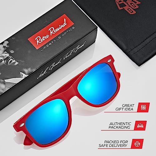 Image of Retro Rewind Polarized Sunglasses for Women Men - UV400 Classic Square Vintage Shades Trendy Unisex Sun Glasses