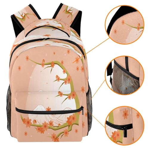 Sac à dos fleurs de pêcher multicolore avec grand volume de rangement