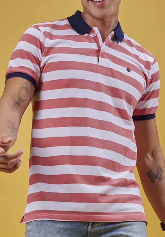 Image of 3BROS Men's Collor Neck Polo T-Shirt, Anti Stain and Half Sleeves, Cotton Blend, Regular Fit Tshirt for Men || Mens t Shirt