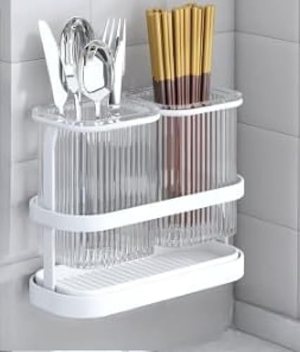 AZIEBAYカーボンスチール製のキッチン収納ラック。 壁掛け式で取り外し可能。 排水、箸置き、グラスラックを備え、しっかりとしたサポート力を発揮します。 実用的で多機能、お手入れ簡単、耐久性があり、持ち運びも簡単です。 安心してお買い求めください。