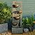 Sunlinua Outdoor-Water-Fountain Waterfalls Garden Fountain 5-Tier Outdoor Floor Standing Water Fountains with Natural Stones, LED Lights, Pump for Garden, Living Room, Patio, 49.2 Inches Tall