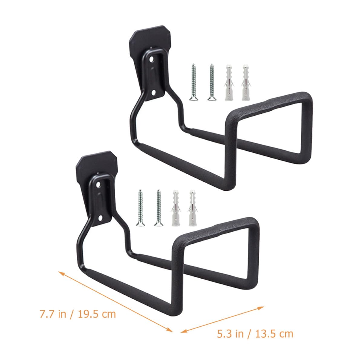 Ciieeo Ganchos de Garaje para Montaje en Pared, Gancho Multiusos de Hierro, Resistente Corrosión, para Cables y Herramientas, 2 Piezas