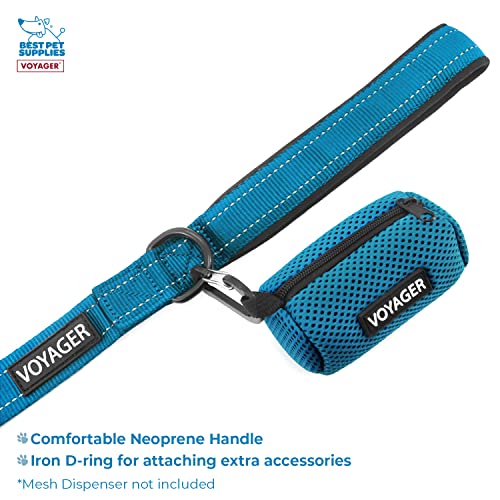 Image of Voyager Step-in Air All Weather Mesh Harness and Reflective 5 ft Dog Leash with Neoprene Handle for Small, Medium and Large Breed Puppies by Best Pet Supplies - Blue Trim, XS