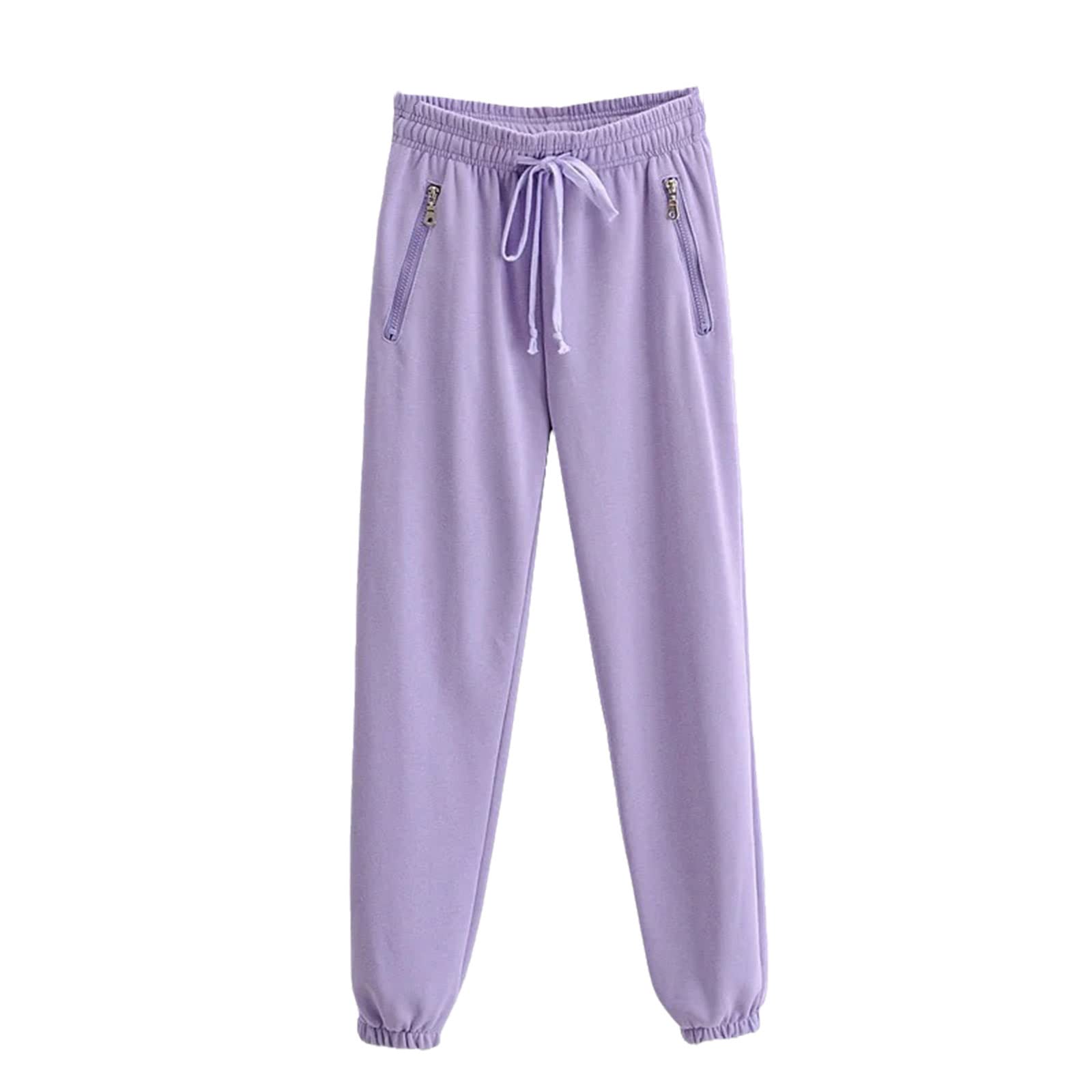 Pantaloni da donna con cerniera, orlo a costine, elastico in vita, con coulisse, con tasche, Raissa metallizzate, Small Lungo
