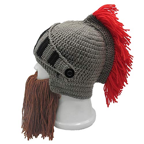 Faleto Wig Beard Hats Creative Original Funny Knit Hat Handmade Winter Beard Facemask Coffee #TOP5