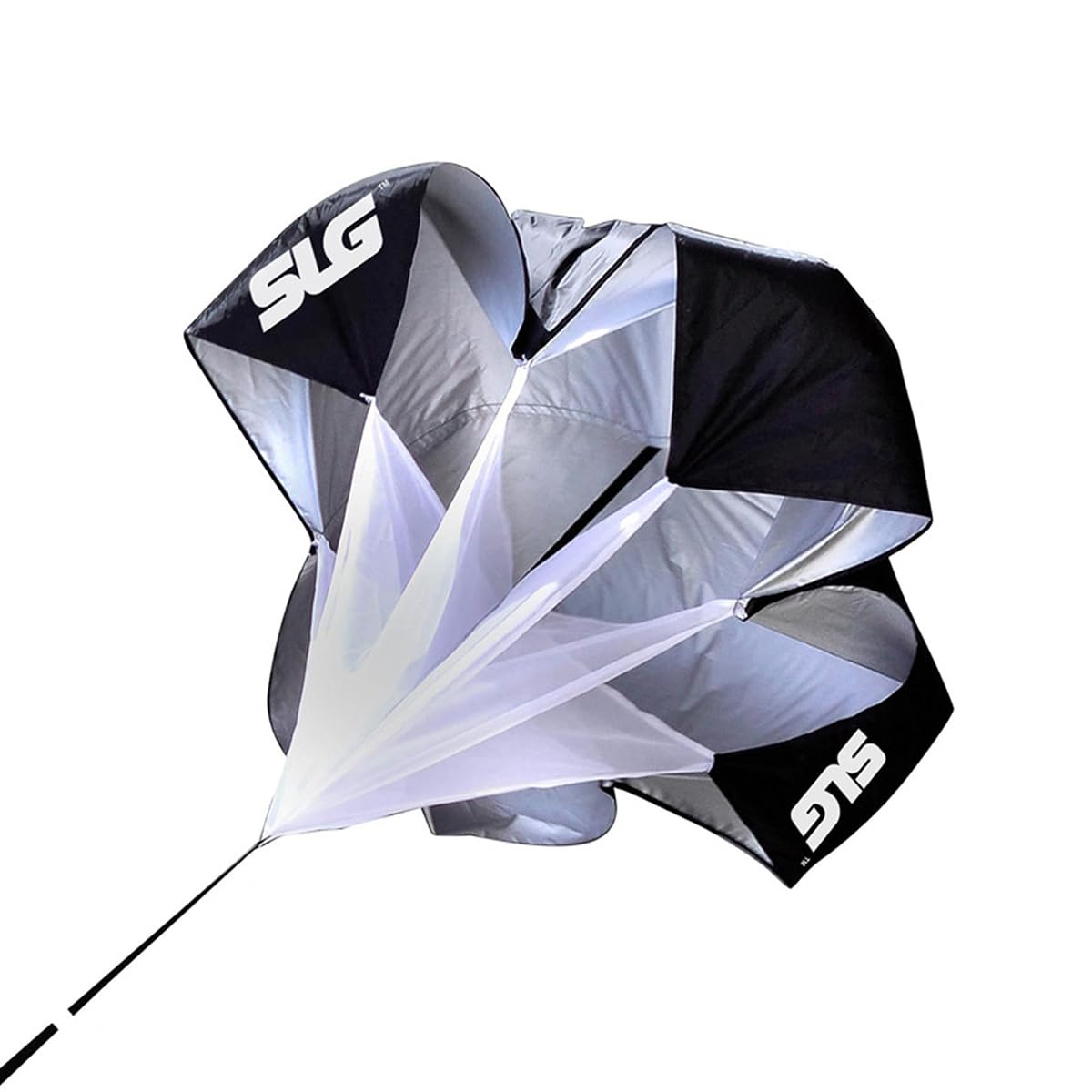 SLG 56" Sprint Training Parachute – Speed & Agility Resistance Chute for Explosive Acceleration Workouts – Black Nylon