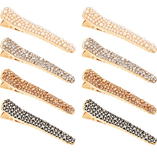 Yaomiao 8 Pieces Rhinestone Hair Clips Alligator Hair Clip Duckbill Hair Pins for Women Girls Hair Accessories